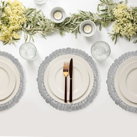 Silver Foil 8 inches Round paper Lace Table Doilies - Made in Canada (pack of 50)