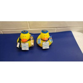 2 Jewish New Year Rosh Hashanah Yellow Ducks With Honey Jar & Manischewitz Wine