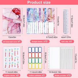 Budget Planner, Money Saving Folder Savings Book for Money Envelope Saving Challenge with 12 Transparent Money Envelopes, 100 Envelopes Budget Binder Save 5050€ Money Saving Budget Folder for Home