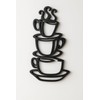 Super Z Outlet Black Coffee Cup Silhouette Metal Wall Art