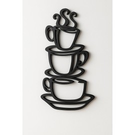 Super Z Outlet Black Coffee Cup Silhouette Metal Wall Art for Home Decoration, Java Shops, Restaurants, Gifts