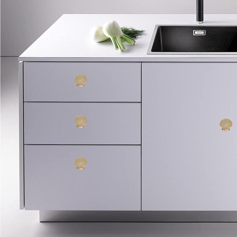 brandname RRRuo Seashell Cabinet Knobs Zinc Alloy for Wardrobe Dresser