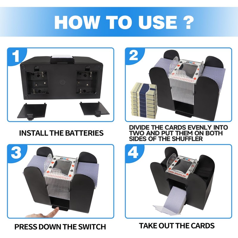 GSE Games & Sports Expert 6-Deck Automatic Card Shuffler, AC/DC-Power