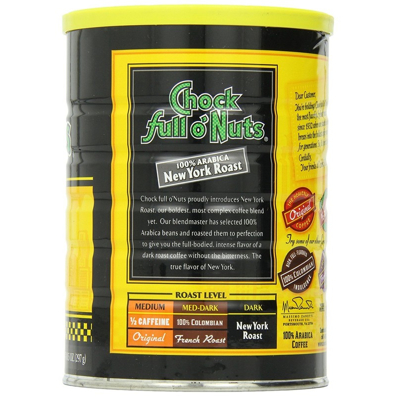 Chock Full o'Nuts Coffee, New York Roast Ground, 10.5 Ounce