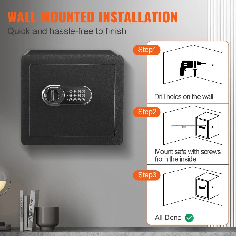 1.2 Cubic Feet Steel Security Home Safe Digital Keypad Fire-Proof