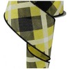 Expressions Plaid Canvas Wired Edge Ribbon, 10 Yards (Yellow, Black,