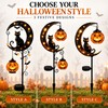 Solar Halloween Garden Stake Light, Black Cat Pumpkin Moon Outdoor