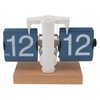 Flip Desk Clock Auto Mechanical Flip 12H AM PM Wood