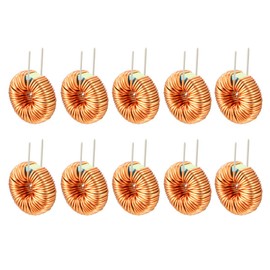 sourcing map Horizontal Toroid Magnet Inductance Monolayer Wire 220uH 5A Coil Pack of 10