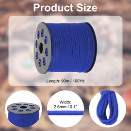 PATIKIL 100 Yards x 2.6mm Faux Suede Leather Cord, Leather Lace String for Bracelet Necklace Beading Making DIY Crafts, Navy Blue