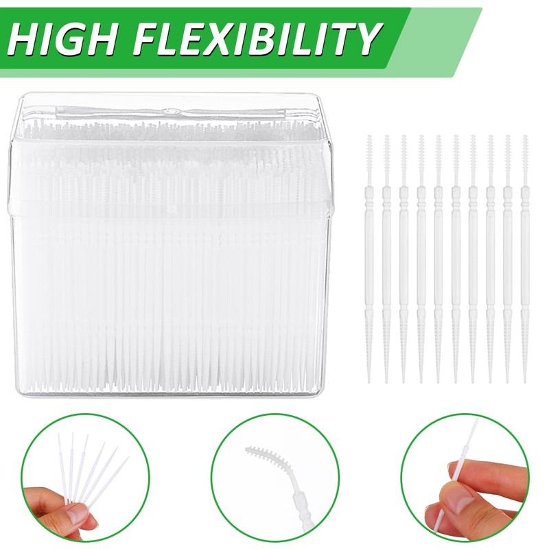 1100Pcs Dental Picks Plastic Toothpick Oral Hygiene 2 Way Interdental