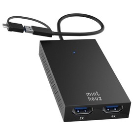 Minthouz USB C to Dual HDMI Adapter, 4K@30Hz + 1080p@60Hz HDMI Splitter for Dual Monitors Support Dell HP Surface Lenovo, USB 3.0/USB C to HDMI Adapter for Windows and M1/M2/M3/M4 MacBook