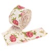 Boho Floral Wired Ribbon, 10m Printed Rose Flower Hessian Jute