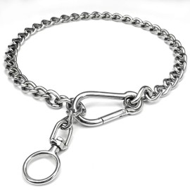 Dog Chain Collars 304 Stainless Steel Metal Chew Proof Dog Necklace Anti Winding Dog Leash Extension Lead for Small Medium Large Dogs Training and Walking. (X-Large：30in x 4mm(Neck max 27in))