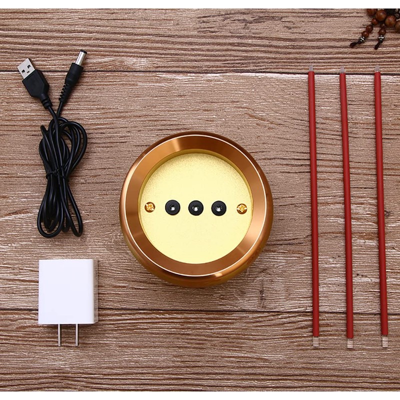 Copper Alloy LED Electric Incense Burner with USB Rechargeable Battery