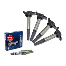 Set of 4 Ignition Coil Pack with Spark plugs Fit for Toyota Corolla Matrix Prius Scion IM Scion XD Lexus CT200H & More Replaces# UF-596, UF-619, 90919-02258, 90919-01275, 93501