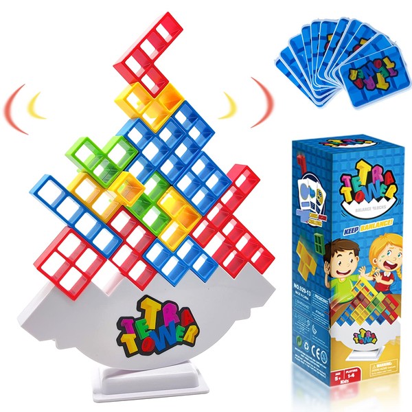 T'PUPU Tetris Tower Balance Building Toy,Tetris Puzzle,Swing Stack, Balancing Stacking Toys,Parent-Child Interactive Montessori Gift for Kids Adults(Tetris)