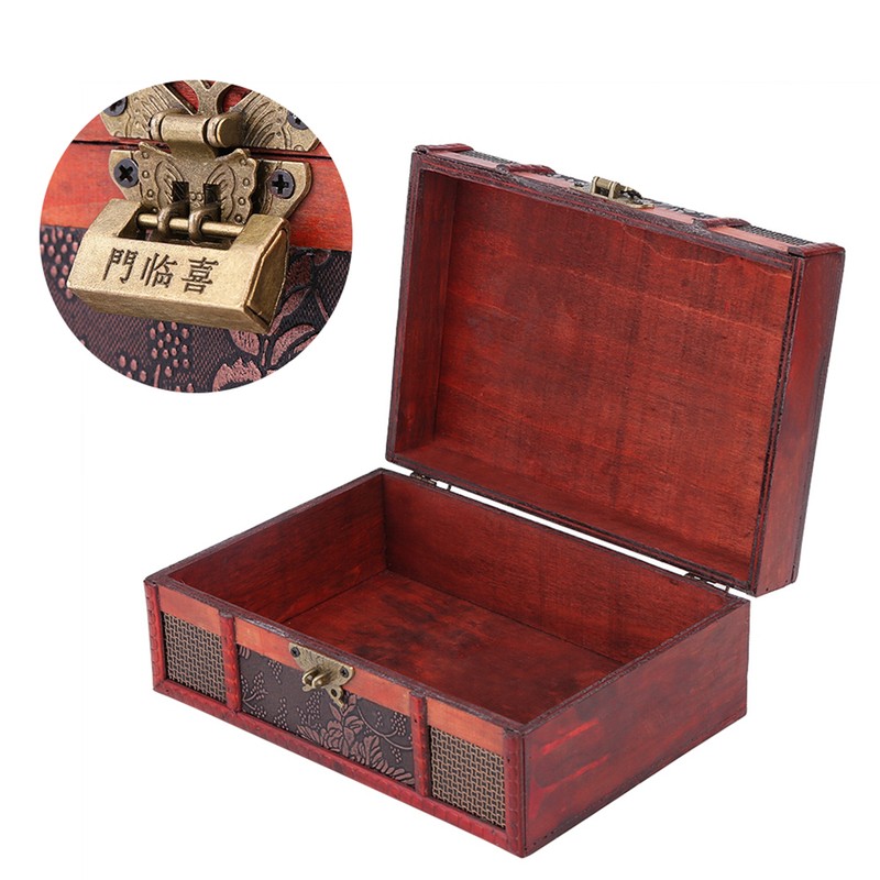Classical Wooden Jewelry Storage Box Chest Case Holder Organizer with