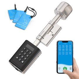 Welock P51 Code Electronic Door Lock Front Door Unlock with Password, Temporary Password, App, RFID Card, BLE WLAN Remote Control (WiFi Box 3 Additional) IP65 Suitable for 30-70 mm Euro Profile Door