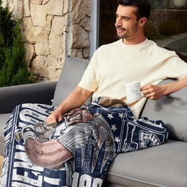 KLFELK New York Blanket, Baseball Gifts for Men Boys Women, Baseball Merch Fans Coach Gifts 60"x50" Blankets and Throws Sports Merchandise for Birthday Game Day.