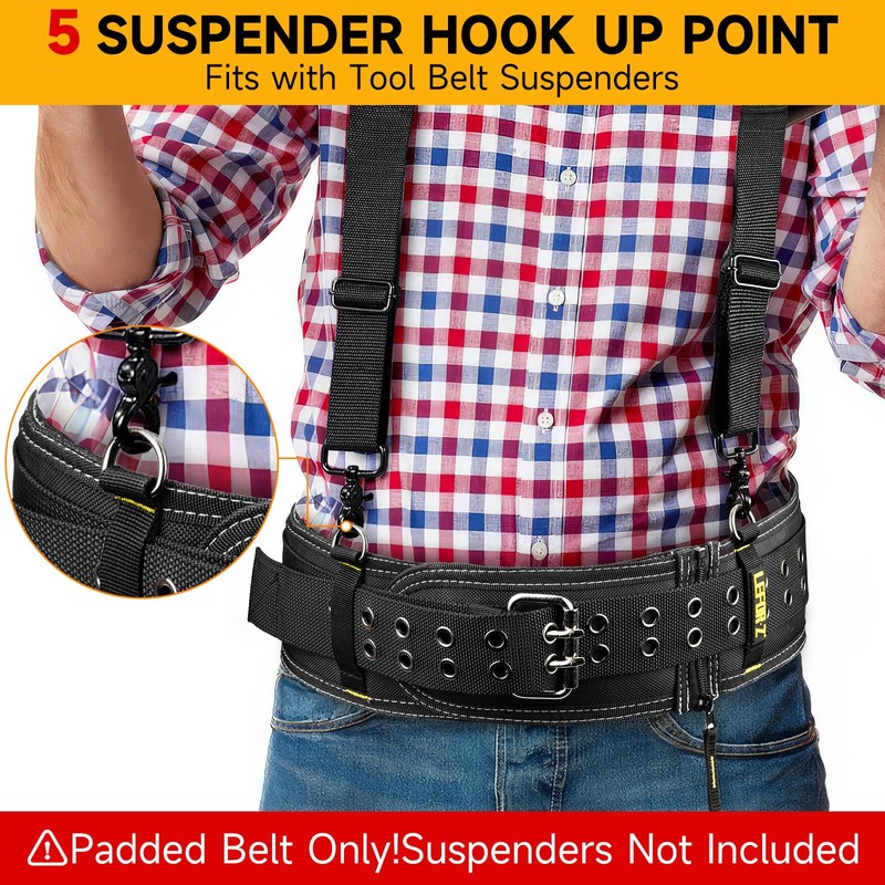 Padded Tool Belt,4-Inch Heavy Duty Tool Belts for Men with