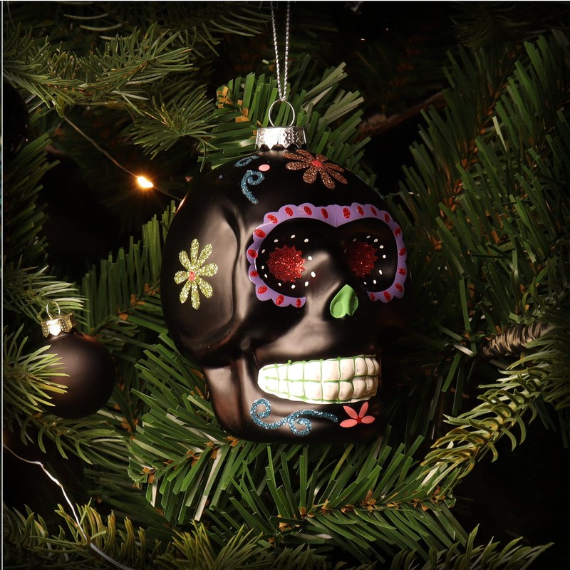 com-four® Christmas tree decorations Skulls - Christmas pendants for the