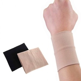 Elastic Band Hand Protector Sports Wrist Band Black M 2ea