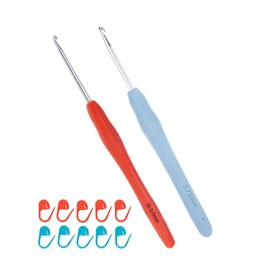 Ryhiac 3 mm 3.75mm Crochet Hooks, Ergonomic Handle for Arthritic Hands, Extra Long  Knitting Needles for Beginners and Crocheting Yarn (3.0mm + 3.75mm(US D F))