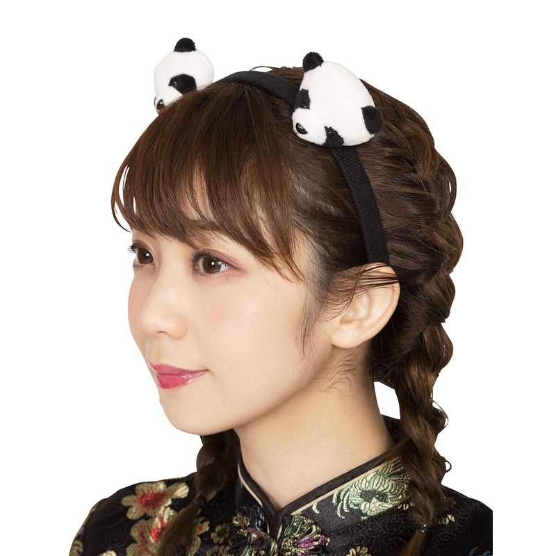 Party City Variety Goods 2 Panda Face Headband Unisex White