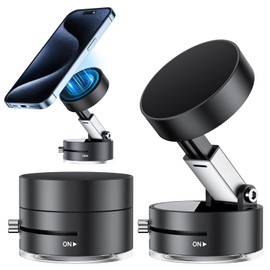 ALIANSHENG 2025 New Vacuum Magnetic Suction Phone Holder, Magnetic Suction Phone Mount, Foldable and Retractable Double-Sided Phone Holder, Adjustable Strong Car Mount