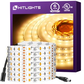 HitLights LED Strip Lights Warm White 3000K, 16.4ft Premium Tape Light for Bedroom, 300 LEDs/Reel, 150LM/ft, 22W, UL-Listed, 12V Flexible Dimmable Rope Lights for Room, Home, Under Cabinet Lighting