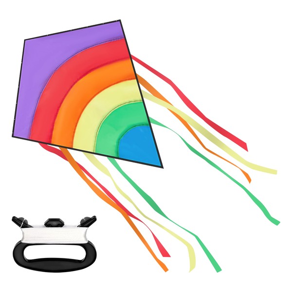 BELLALICHT Children's Kite, Colourful Delta Kite, Children's Single Line for