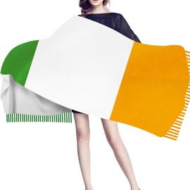 Endargros Ireland Nation Flag Womens Winter Scarf Soft Warm Blanket Scarves Fringe Pashmina Scarf 77" L x28