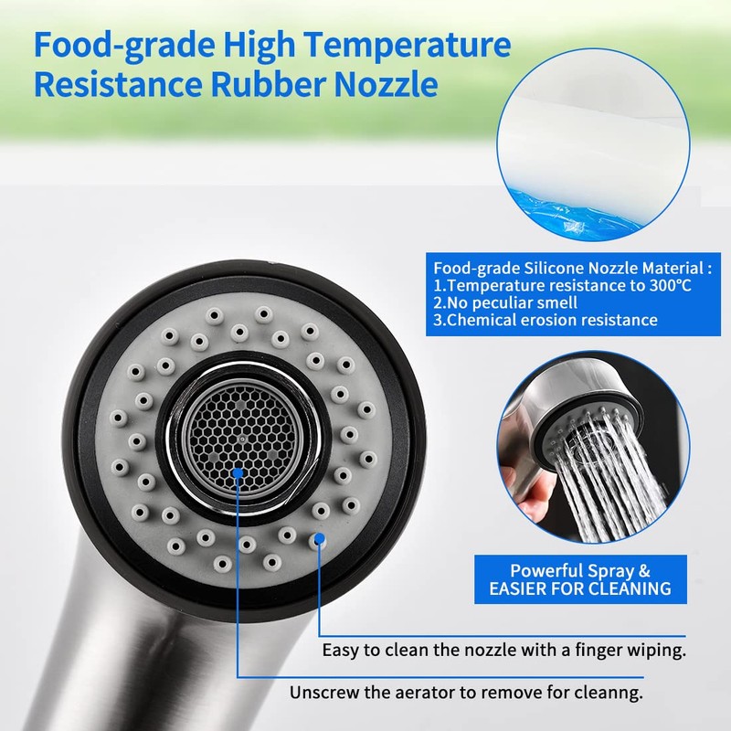 Kitchen Faucet with Sprayer, Brushed Nickel Kitchen Sink Faucet with
