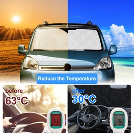 Roadtime Roadtime 11Stk Thermomatte passend fr Citroen Dispatch 06-16 LWB,Interne Auto Faltbar Sonnenblende Frontscheiben,Jalousien Set,Verdunkelung Sonnenschutz Windschutzscheiben Matte,Wasserschutz