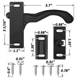SAQXK Screen Door Handle for RV Trailer Camper Screen Door Right Handle RV Screen Door Latch Replacement Kit RV Screen Door Latch Parts