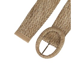 Allegra K Womens Woven Belts Wide Waist Belts for Dress Decor Adjustable 58-84cm/22.83-33.07" Brown