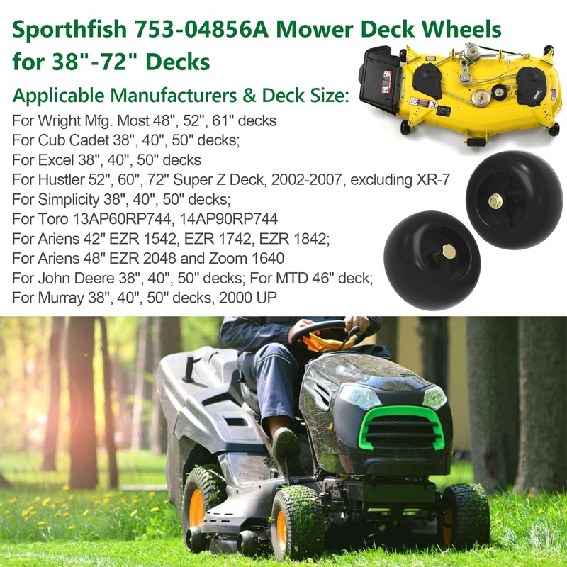 Sporthfish 753-04856A Mower Deck Wheels for Cub Cadet Craftsman Husqvarna