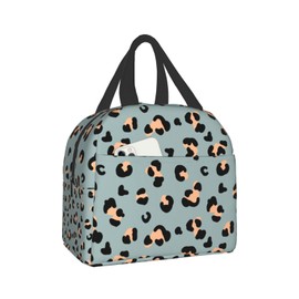 SIMONO Leopard Print Cheetah Insulated Lunch Bag Leakproof Lunch Bag for Adults Children Lunch Bag for Men Women Lunch Boxes Work Travel