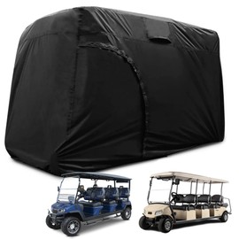 Joymo Golf Cart Cover 6/8 Passenger，95"-156" Golf Club Car Rain Covers 4 Passenger，Waterproof EZ GO Golf Cart Accessories,Outdoor Seat Covers Evolution Protective Cover（156" L x 55" W x 79" H）