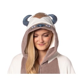 INTIMO Nickelodeon Avatar The Last Airbender Appa Women's Hooded Union Suit One Piece Costume Kigurumi Pajama (Large/X-Large)
