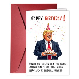 Funny Trump Birthday Cards for Women Men, Foldable Blank Birthday Gifts Card with Envelopes for Dad Mom, Trump Birthday Decorations for Husband Wife Daughter Son Brother Sister. (MAL-BIR1)