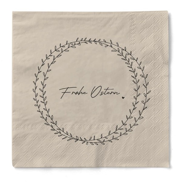 Napkin "Frohe Oster- Happy Easter" made of tissue, 33 x