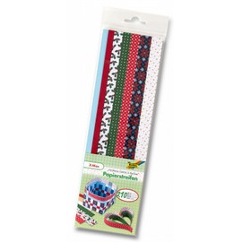 folia 129301 - Papierstreifen "X-Mas", 210 Streifen zum Flechten, Falten und Quillen