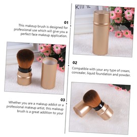 minkissy 2sets Travel Size Foundation Brush Kit Retractable Makeup Tools No Shedding Comfortable to Use for Mineral Blending Cheekbone Blush 3pcs*2