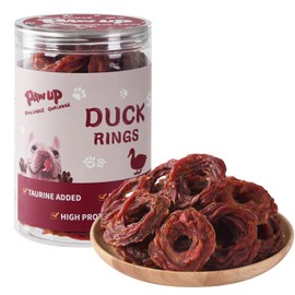 PAWUP Duck Jerky Rings Dog Treats, Natural Dog Duck Jerky Treats w/Taurine, High Protein Snacks for Small Medium Large Dogs, 12.5 oz