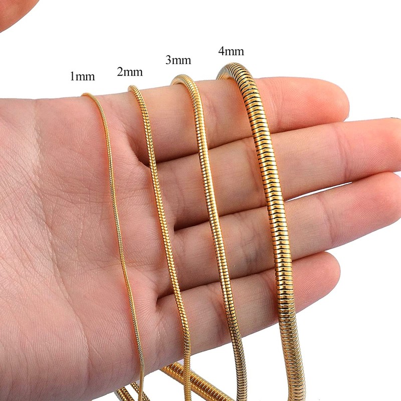 LUXSTAR Snake Chain, Thin, 0.08 inch (2 mm), Unisex, Hypoallergenic,