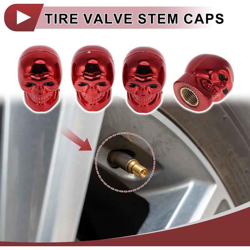 Tapones decorativos para válvula de neumático, 7 x 22 mm,