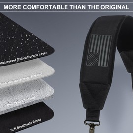 LZFAN Golf Bag Straps, Universal Replacement Double Shoulder Shoulder Straps, Sailcloth Golf Bag Carry Strap USA Flag（Single Shoulder Strap）