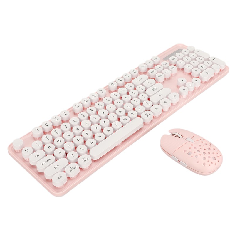 Wireless Keyboard and Mouse Combo Pure Color Retro 2.4G Wireless